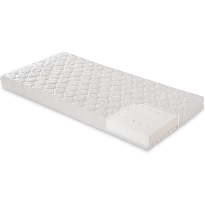 Дитяче ліжко-будиночок FabiMax з малюнком сони, біле лаковане, 140x70 см, виготовлене з масиву сосни (надувний матрац, з шухлядою)