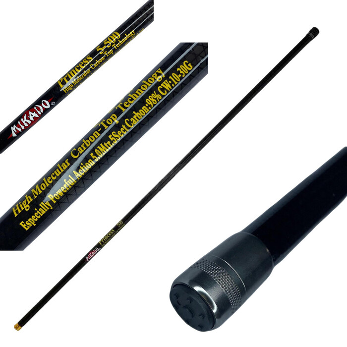 Вудка карбонова Mikado Princess без кілець 6м Carbon (GL5837)