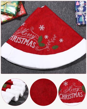 Спідниця для ялинки із візерунком сніжинок та написом "Веселого Різдва" 122 см SOBEAU