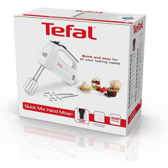 Ручний міксер Tefal HT310138, 300 Вт, 5 швидкостей