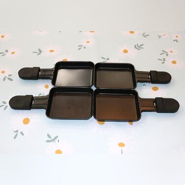 Сковороди для раклету HengBO для аксесуарів для гриля для раклету, сковороди для раклету з антипригарним покриттям, 4 шт. и 4 квадратних сковороди для раклету