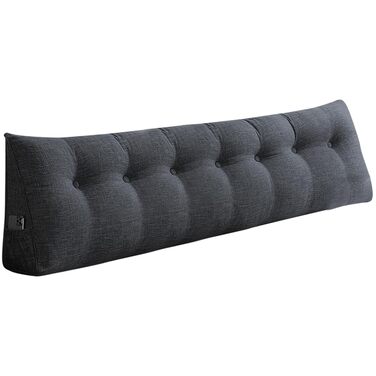 Подушка для читання homewell, трикутна поперекова опора, подушка, знімна, для читання, відпочинку, перегляду телевізора, спальня, темно-сіра (200 см) темно-сіра 200 см