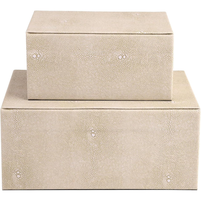 Шкатулки для коштовностей HofferRuffer зі штучної шкіри, декоративні шкатулки для зберігання аксесуарів, органайзер із золотистою фурнітурою, класична веганська шкіра, набір з 2 шт. (світло-сірий)