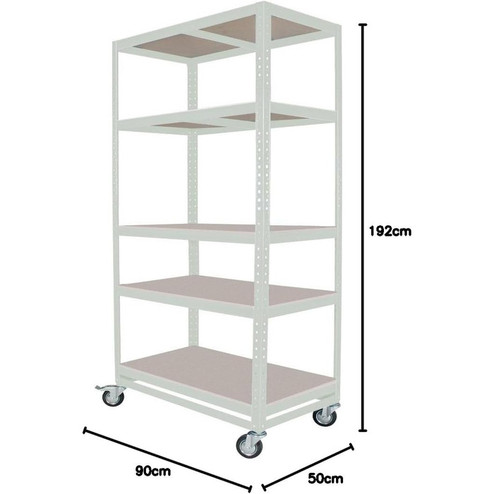 Візок для комплектування замовлень BRB/багаторівневий візок з 5 рівнями, ВxШxГ 1905x900x500 мм (світло-сірий)