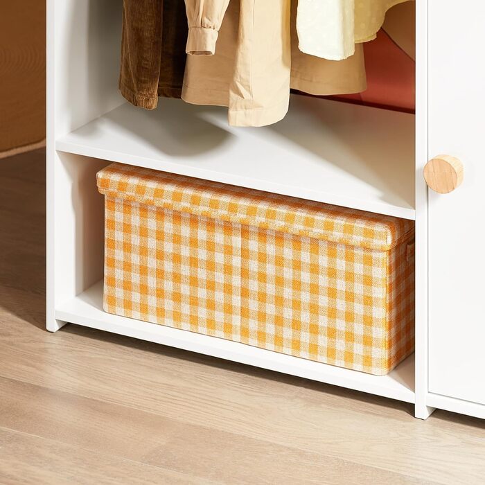 Дитяча шафа SoBuy з 2 гачками, Дитяча шафа, Шафа для дитячої кімнати, Дитяча вішалка для одягу, Дитяча полиця, Дитяча кімната, Білий, 94x110x35 см, KMB110-W