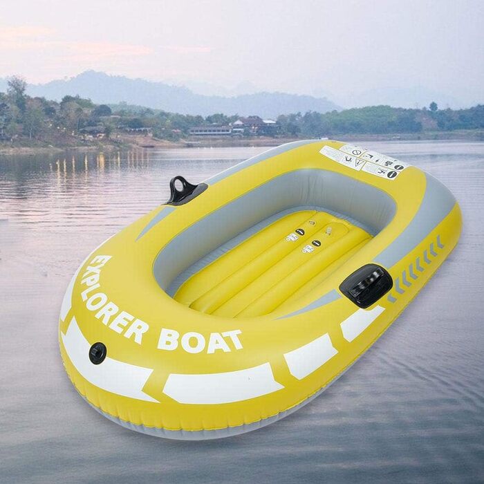 Надувний каяк на 1 особу, ПВХ, жовтий, вантажопідйомність 180 кг, надувний човен для риболовлі, дріфту, дайвінгу з мотузкою