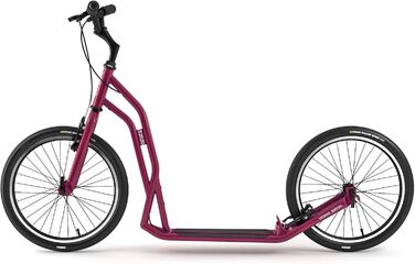 Самокат Yedoo S2020 - до 150 кг, самокат з пневматичними шинами 20/20 - самокат для дорослих, самокат для собак Burgundy