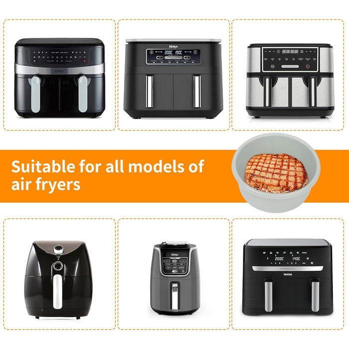 Форми для яєць Air Fryer, 13.3 см, аерофритюрниця Силіконові рамекіни з антипригарним покриттям, духовка та мікрохвильова піч, багаторазові, харчові аксесуари для фритюрниці для приготування їжі, випічки, 4 рожеві 13,3 см