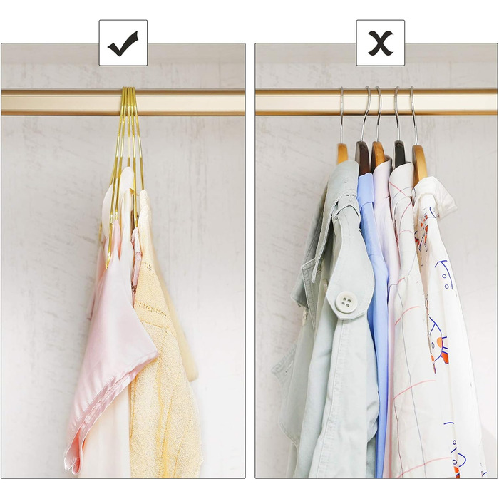 Металеві вішалки для одягу SONGMICS, 20 шт. , стильні хромовані, стійкі до іржі, компактні, довжина 42 см, золоті CRI044G01