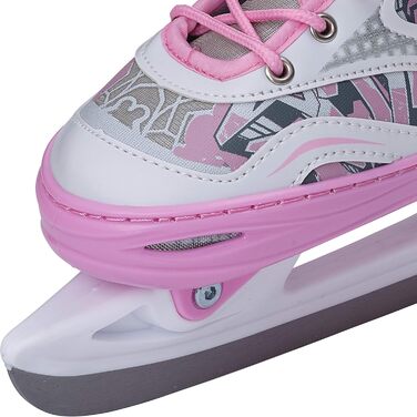 Ковзани Apollo Ice Skates X Pro Регульовані ковзани для жінок, дітей та підлітків Стильні жіночі ковзани, 3 розміри (від 31 до 42) Дитячі ковзани L 39-42 Білі/Рожеві