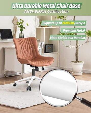 Поворотна основа для офісного крісла, посилена металева основа для робочого крісла, універсальні колеса та газова пружина, корпус білого кольору, 60