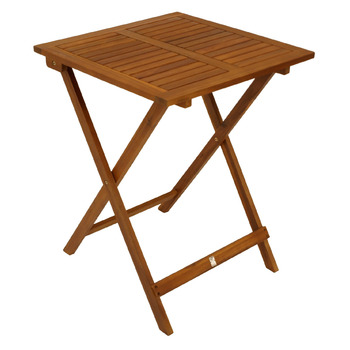 Стіл DEGAMO Бістро, розкладний стіл Ліма, виготовлений з акації, квадратний, 60x60 см, промаслена поверхня, складаний