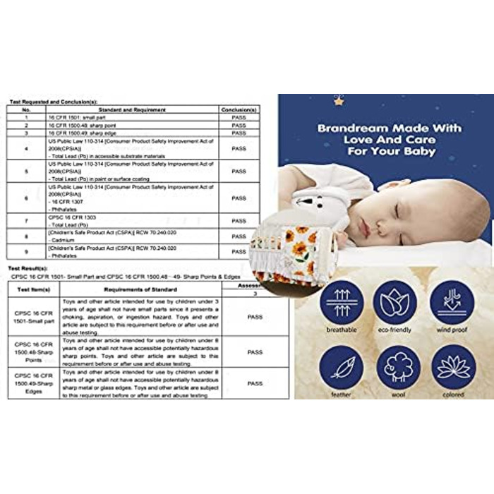 Постільна білизна для дівчаток Brandream, квітковий візерунок, жовтий / білий, дитяче ліжечко, соняшник, дитяча ковдра, 3-компонен