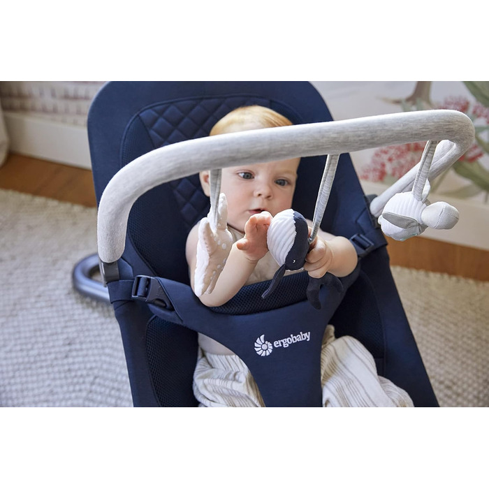 Аксесуари для дитячої гойдалки Ergobaby 3-в-1 Baby Bouncer для новонароджених від народження, Ocean Wonders