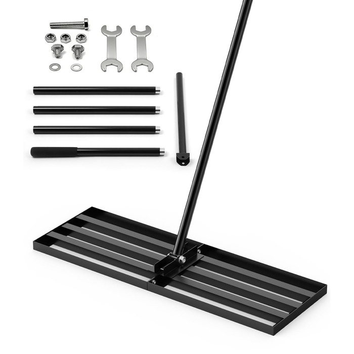 Гребінь-рівняч для газону 2-в-1 аератор та розкидач піску Покриття порошковою фарбою для захисту від іржі 204x76x25 см Ідеально підходить для саду, гольф-поля та ландшафтного дизайну