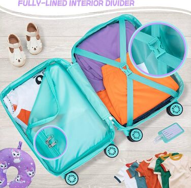 Дитячий набір валіз та рюкзака Кішечка (5 предметів) - валіза-каталка, ручна поклажа, дорожній набір, твердий корпус для дівчаток