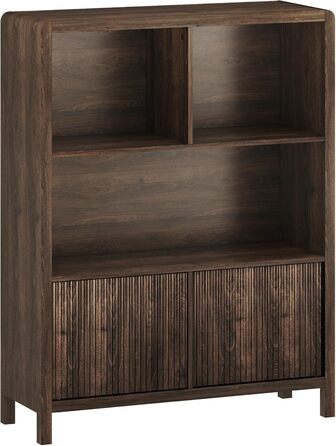 Висока тумба, Комод, Сервант, 103 x 80 x 28 см, Багатоцільова шафа, Шафа для вітальні з 2 дверцятами та 5 відділеннями, Шафа для вітальні, Під горіх, Під горіх, 103 x 80 x 28 см