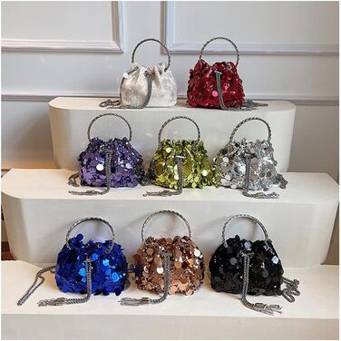 Жіноча сумочка-клатч з паєтками, елегантна вечірня сумочка на ланцюжку. Маленька крос-боді сумка для вечірки, весілля або повсякденного використання. Чорний колір.