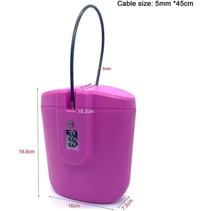 Портативний замок для відра, сейф Cipher, протиугінний, 3-значний кодовий замок, для використання на вулиці, пляжу, автомобіля, каравану, кемпінгу, спорту, подорожей, шопінгу (рожевий)