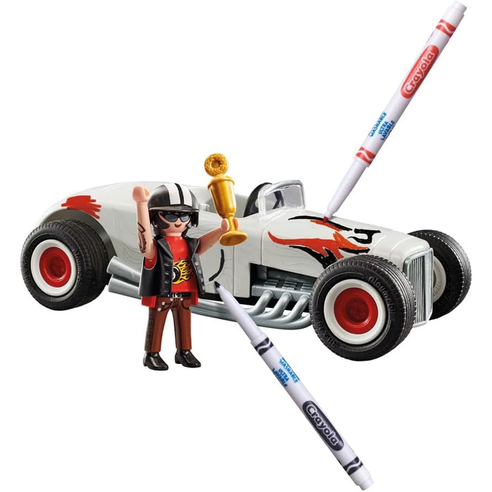 Гоночний автомобіль PLAYMOBIL Color 71376, творча розмальовка для любителів автомобілів, з водорозчинними ручками, губкою та численними аксесуарами, художня іграшка для дітей від 5 років і старше