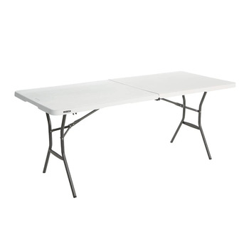 Прямокутний розкладний стіл Lifetime, білий, гранітний вигляд, 185 x 76 x 74 см (92105)