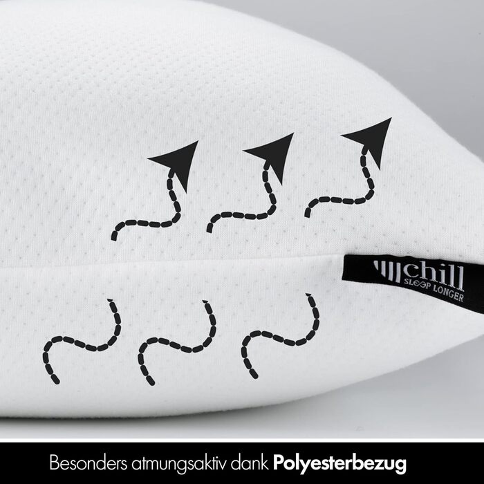 Подушка для шиї 40x80 см - Дихаюча, миється та 100 веганська подушка для сну Зручна подушка для шиї для сну на спині, животі та на боці Подушка для шиї 40 x 80 см