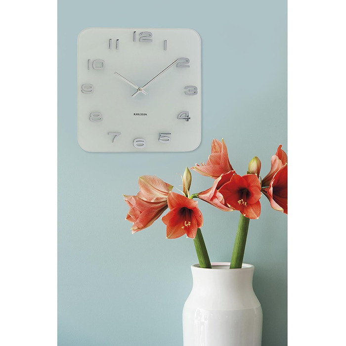 Настінний годинник Karlsson KA4399 Vintage Glas, 35x35 см, білий/Opulenter Garten