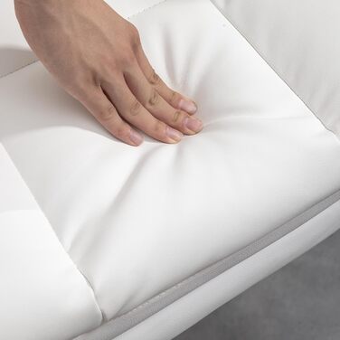 Офісний стілець HOMCOM Ергономічне робоче крісло з поперековою опорою, підлокітниками, підставкою для ніг, регульованим по висоті поворотним кріслом зі штучної шкіри, м&39яке комп&39ютерне крісло, білий колір