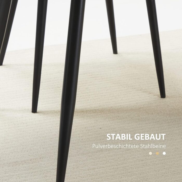 Обідній стіл HOMCOM, Кухонний стіл, Обідній стіл для 4 осіб, Стіл для вітальні з імітацією дерева, Сталеві ніжки, 140 x 80 x 76 см, Натуральний колір