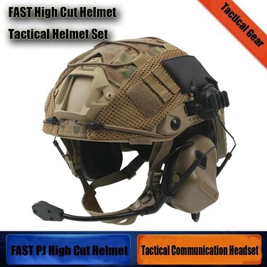 Тактичний військовий шолом для пейнтболу CS-Fast Airsoft гарнітура для зв&39язку з шумозаглушенням Pickup Набір для тренувань Fast Tactical (колір T)