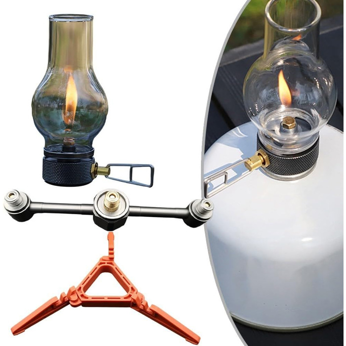 Газовий ліхтар з підсвічуванням, газовий ліхтар для кемпінгу, портативні ліхтарі для паливного намету на природі, для кемпінгу на свіжому повітрі, походів (комплект з 2 газових ліхтарів)