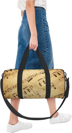 Спортивна сумка-мішок для подорожей з нотним принтом, чорна, універсальний розмір, дорожня сумка