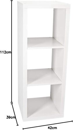 Полиця, книжкова шафа, настінна полиця, перегородка для кімнати білого кольору (42 x 112 см)