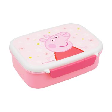Ланчбокс Peppa Pig Квіти, Barbo Toys для дітей 38 років, міцний та легкий, можна мити в посудомийній машині, рожевий з квітковим малюнком, розміри 17,5x13x5,5 см