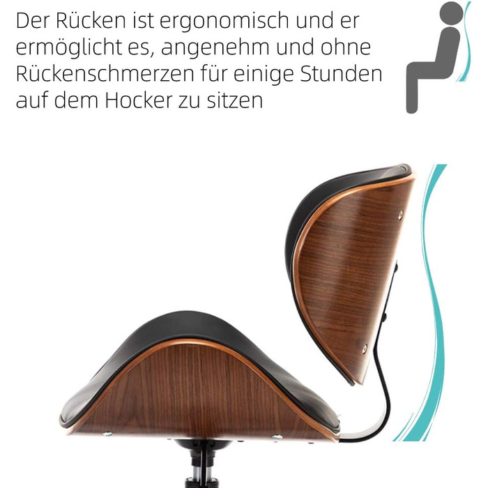 Дерев&39яне офісне крісло Mingone, комп&39ютерне крісло, письмове крісло, шкіряне поворотне крісло, регульоване на 360 по висоті, дизайнерське крісло для домашнього офісу зі спинкою, чорне, до 130 кг, штучна шкіра - сріблясте