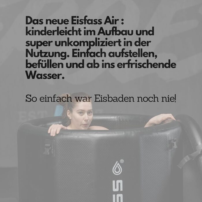 Льодова бочка з додатковою ізоляцією (100 см Ø x 95 см заввишки) для дорослих, ідеально підходить для крижаних ванн, приблизно 350 літрів. Підходить для холодової терапії, відновлення після занять спортом та крижаних ванн.