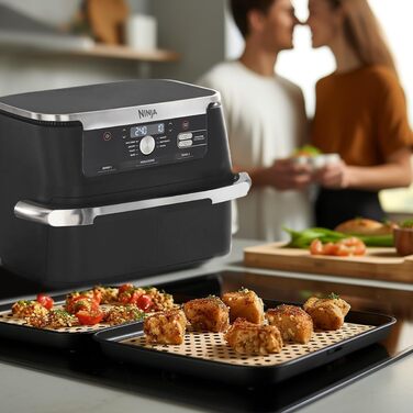 Набір аксесуарів для фритюрниці Ninja з 10 шт. , включаючи силіконову накладку та подвійні стійки для аерофритюрниці та 100 шт. паперову подушечку та силіконові рукавички для Ninja Dual AF300EU AF400EU (Silver2)