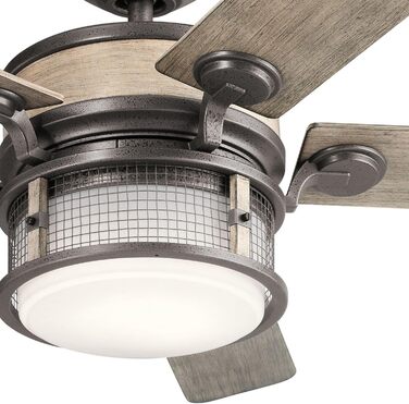 Стельовий вентилятор Licht-Erlebnisse з LED підсвічуванням Ø152см 5 лопатей сірого кольору з пультом дистанційного керування венти