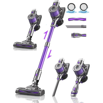 Акумуляторний пилосос 6 в 1 Акумуляторний пилосос 30000Pa 300W зі світлодіодним світлом настінне кріплення до 40 хв. роботи, акуму