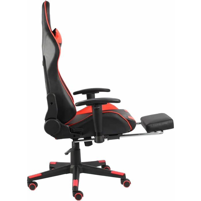 Ігрове крісло з підставкою для ніг, обертове, офісне крісло, ігрове крісло, обертове крісло, стілець для столу, червоний ПВХ