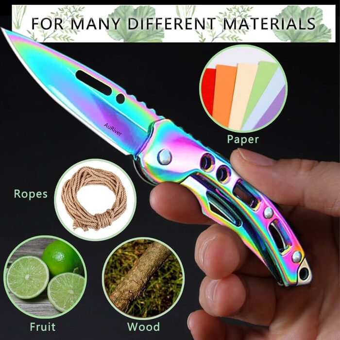 Маленький складаний ніж AuRiver 2 шт. и, кишеньковий ніж, кишеньковий ніж зі складним ножем, дворучний ніж міні EDC для активного