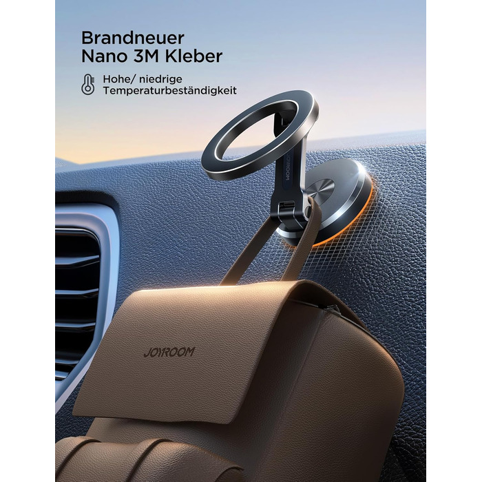 Тримач для мобільного телефону JOYROOM Автомобільний магніт складаний та суцільнометалевий MagSafe з 20 магнітами N55 та обертання