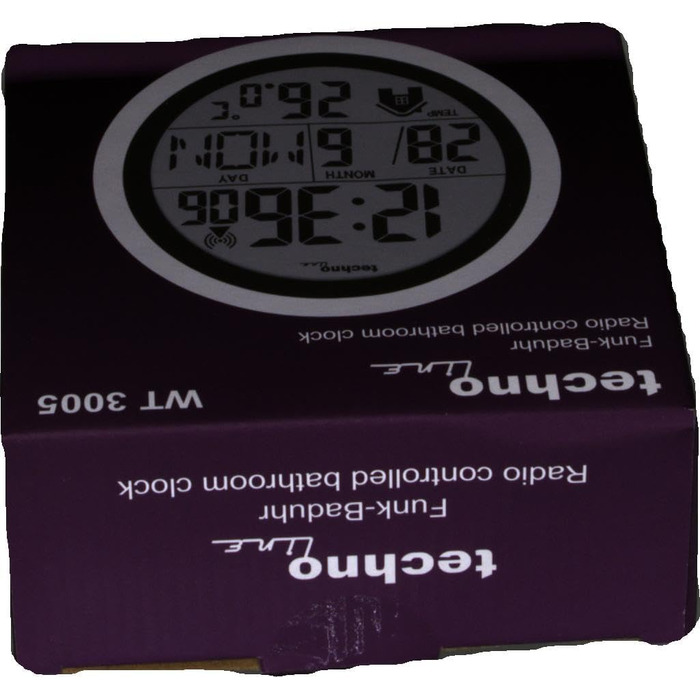 Цифровий настінний радіокерований годинник для ванної кімнати, пластик, сріблястий, Ø 147 x 79 мм, 3005