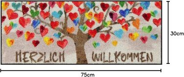 Парковка для взуття Серцеподібне дерево 030x075 см Килимок для дверей Килимок для очищення Вуличний килимок для дверей Приміщення Брудолобійник для вулиці