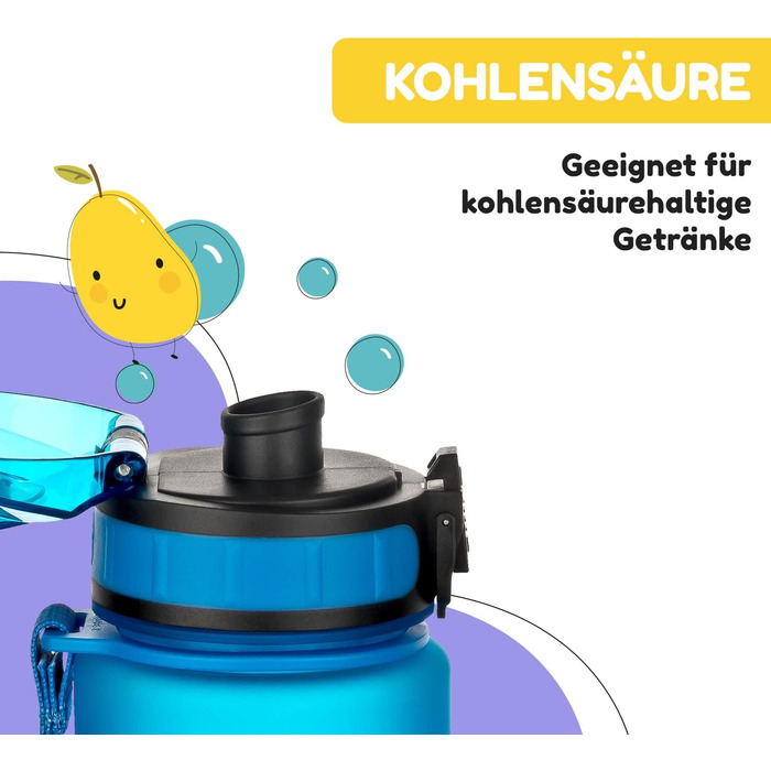 Пляшка для пиття schmatzfatz дитяча герметична 0,5 л, спортивна пляшка для пиття шкільна для походів та спортзалу, пляшка для води