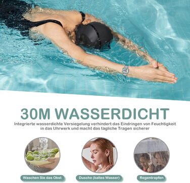 Крокомір для жінок, фітнес-трекер для ходьби, водонепроникний спортивний годинник, лічильник калорій, наручний годинник з великим цифровим дисплеєм, для пенсіонерів, жінок та людей похилого віку, зелений