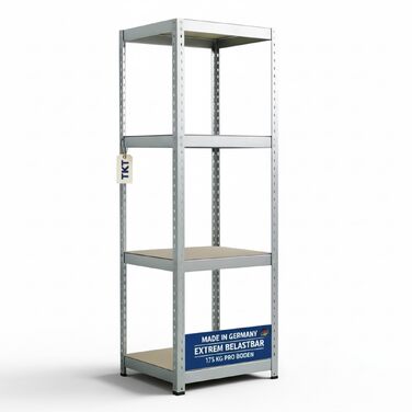 Стелаж Work System з дерев&39яними полицями 180x46x46 см - Оцинкований стелаж з вантажопідйомністю 175 кг на полицю. Міцний стелаж з 4 полицями для майстерень, віталень та підвалів.