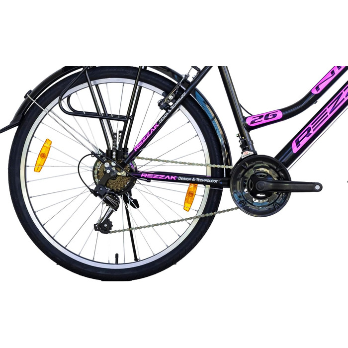 Дюймовий велосипед для дівчаток, жіночий велосипед, дитячий велосипед, молодіжний велосипед, міський велосипед з 21 швидкістю, чорно-рожевий, 26-