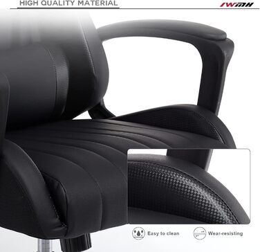 Ігрове крісло IntimaTe WM Heart, ергономічне ігрове крісло, офісне крісло з регульованим підголівником та поперековою опорою, комп&39ютерне крісло з високою спинкою, 52 x 49 x 130 см (чорне) Чорний 52 Г x 49 Ш x 130 В см