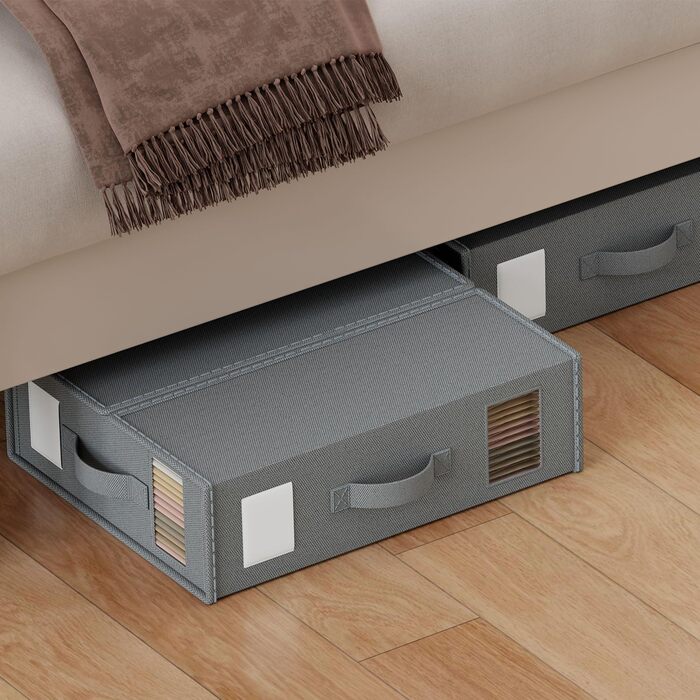 Органайзер для зберігання постільної білизни на 6 предметів, складна сумка для зберігання простирадл, можна використовувати в шафах, під ліжками та шухлядах, коробка для зберігання простирадл та одягу, темно-сірий, 6 предметів